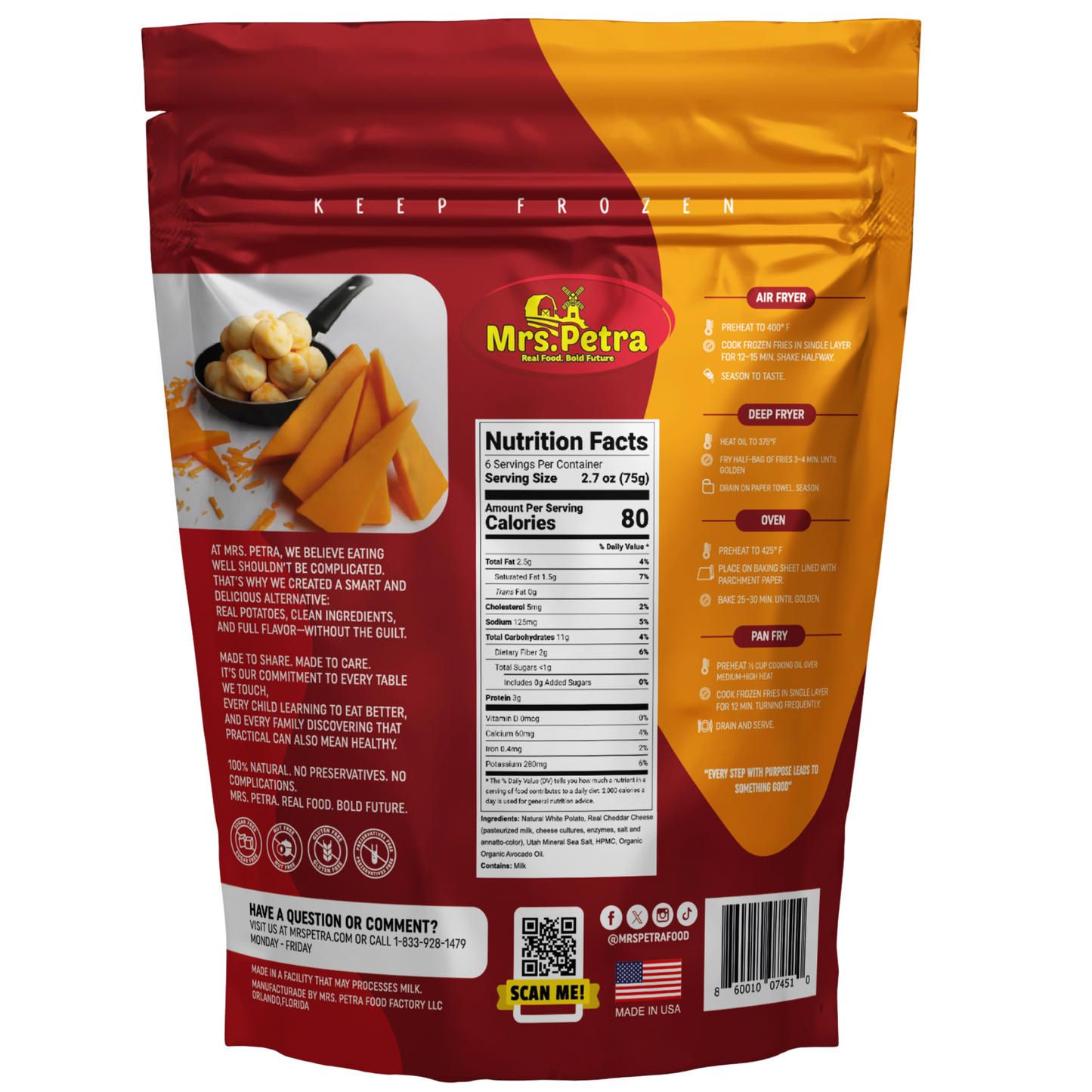 Potatoes Balls Cheddar Cheese TotsMania 1 LB