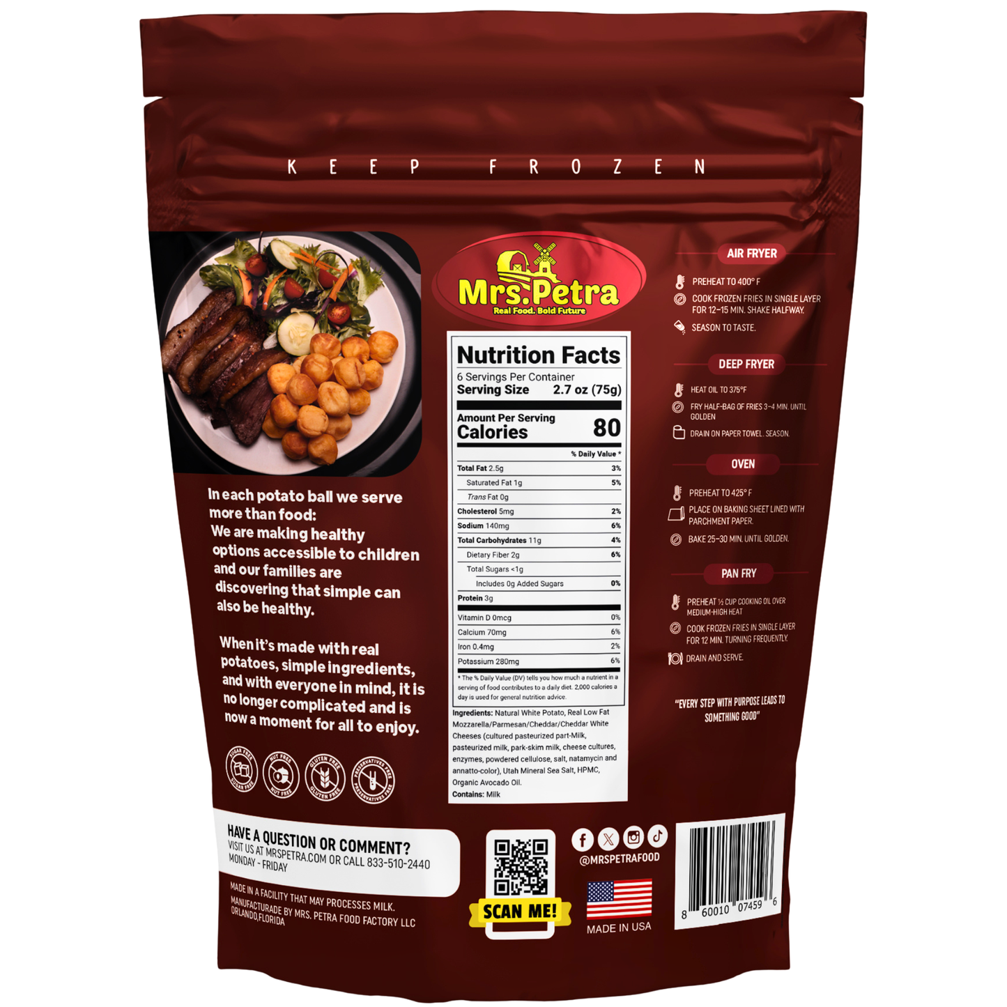 Potatoes Balls Four Cheese TotsMania 1 LB