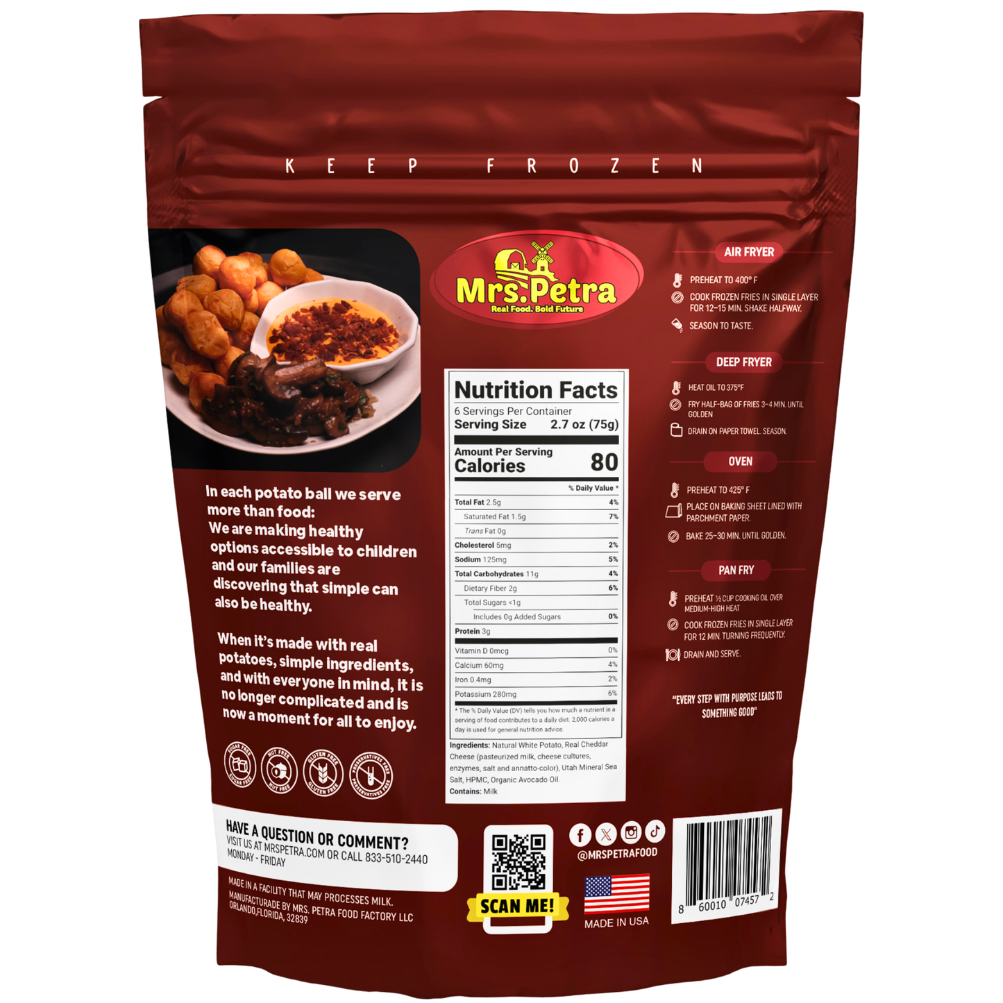 Potatoes Balls Cheddar Cheese TotsMania 1 LB